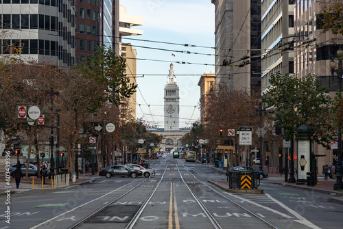 Market Street and Ferry Building in San Francisco
