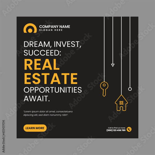 Modern Real Estate Social Post Design Template