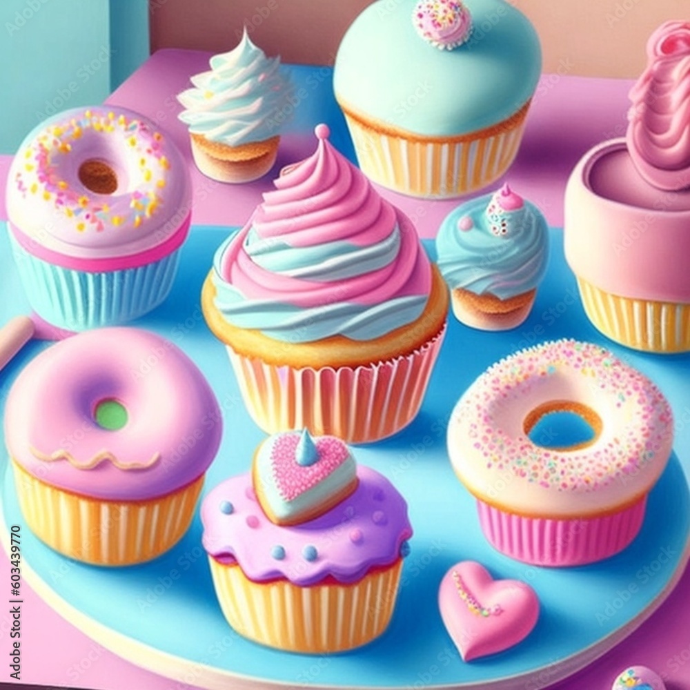 Creative Desserts Colorful Party Generative AI Creative Desserts Colorful Party Generative AI