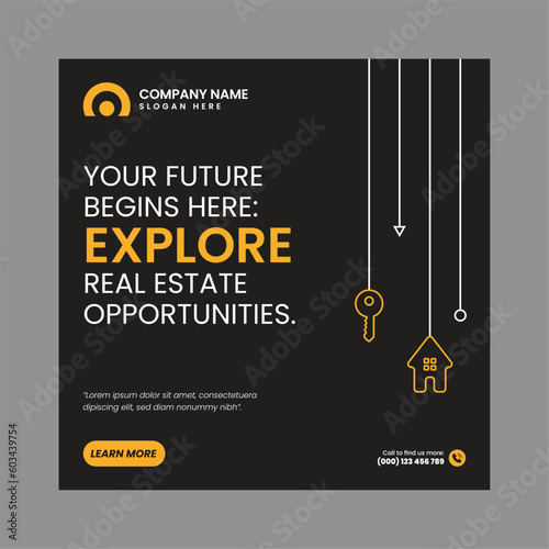Modern Real Estate Social Post Design Template