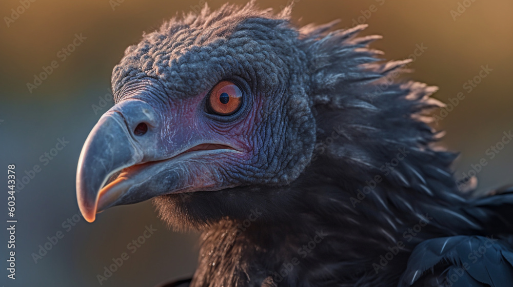 Portrait photo of a Black Vulture in Portugal - KI generated Portrait photo of a Black Vulture in Portugal - KI generated