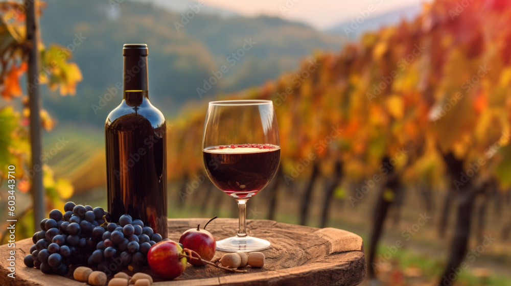 South Tyrolean red wine in autumn  -KI generadet