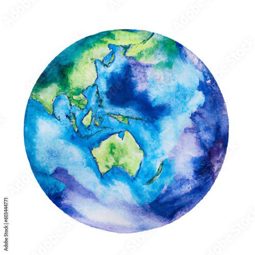 Watercolor Planet Png transparent Ai Generative