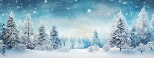 christmas trees in the snow Generative AI © SKIMP Art