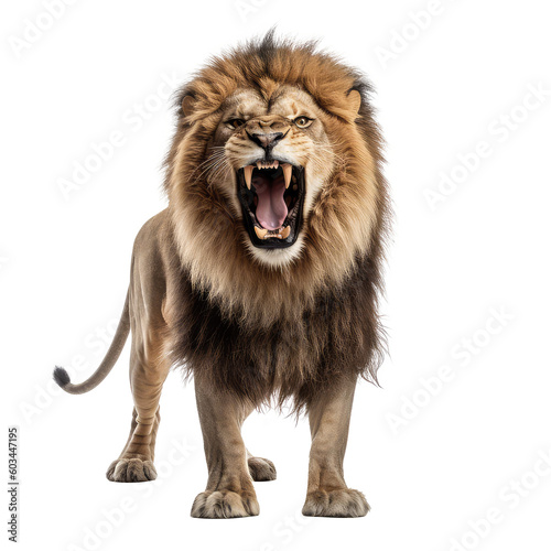 roaring lion on a transparant background  PNG  Generative Ai