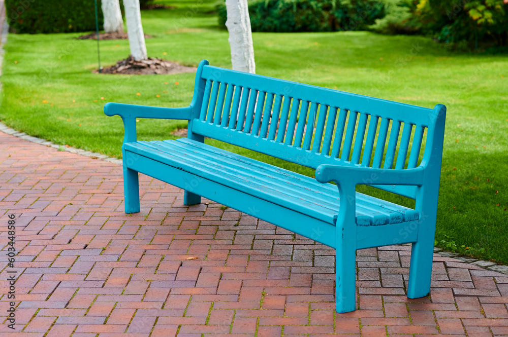 Outdoor wooden seat for relaxing