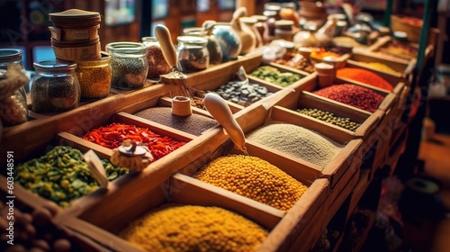 Fototapeta Naklejka Na Ścianę i Meble -  The colors of local street markets. Grocery store, generative ai, fruit, vegetable, greens, street market, fish. 