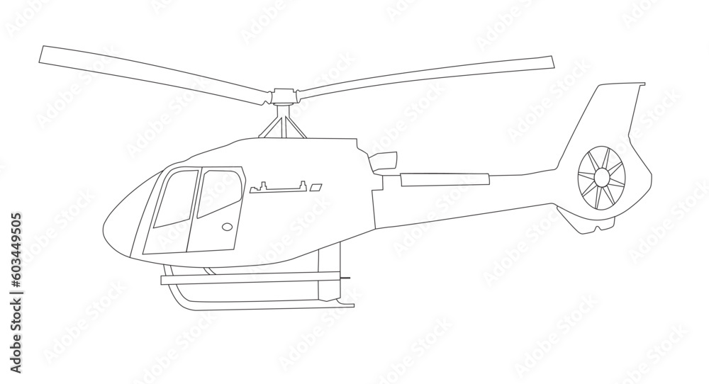 Helicopter detailed vector isolated on a white background