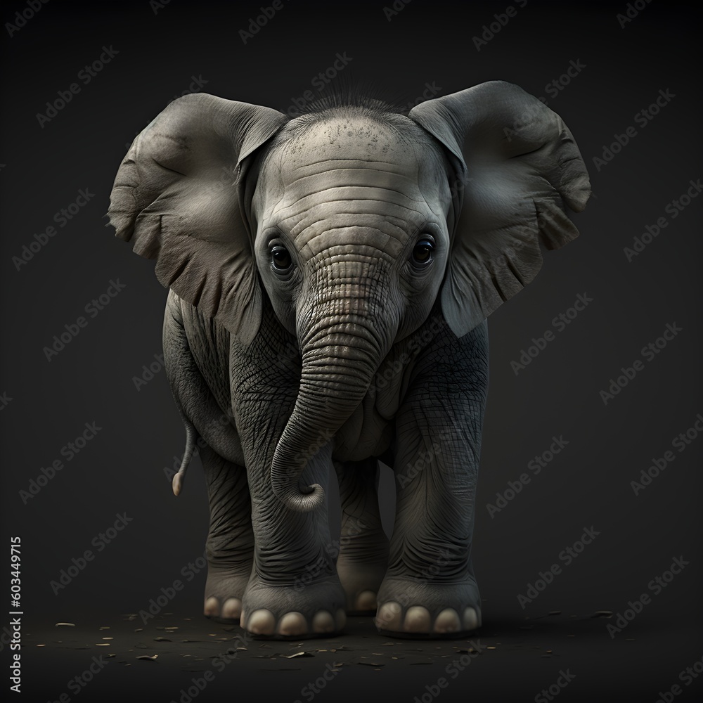 Fototapeta premium Baby elephant. Generative AI