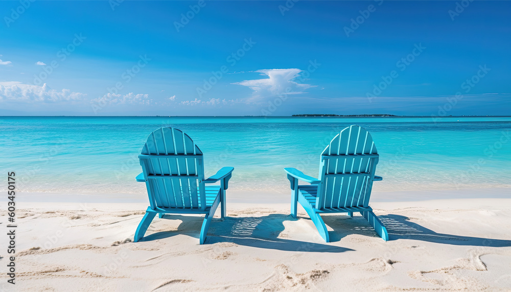 Summer landscape of a sunchair in an amazing ocean beach resort. Summer landscape of a sunchair in an amazing ocean beach resort.