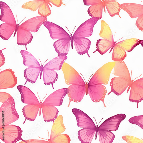 seamless pattern with butterflies Ai Generative © Agnieszka