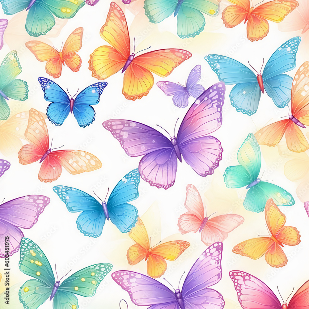 seamless pattern with butterflies Ai Generative