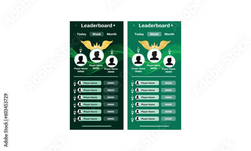 Colorful Game leaderboard with abstract background