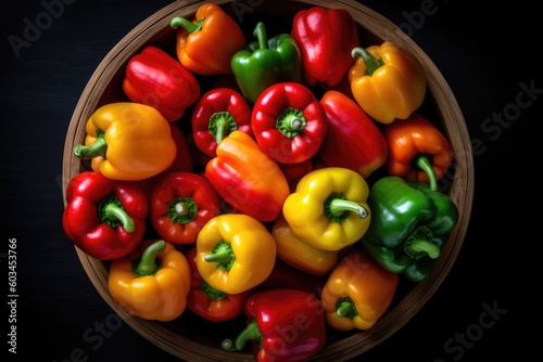 Delicious looking peppers in the salad bowl