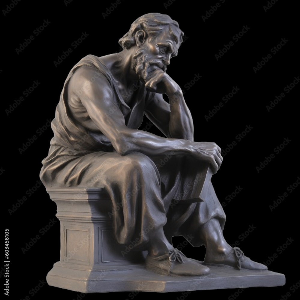 Statue of an ancient thinker who pondered the meaning of life ancient philosopher