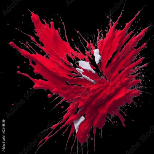 Colorful red and white holi paint splash, color powder explosion