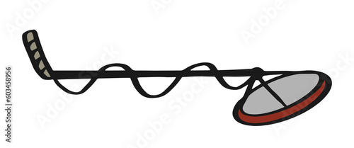 Metal detector treasure vector icon hobby. Equipment search gold discovery. Black sensor adventure hunter tool seeker device. Outline handle metal detector vector icon for web design isolated 