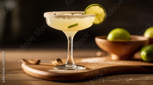Delicious margarita cocktail Illustration AI Generative.