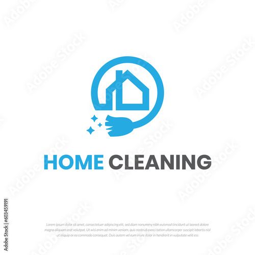 Cleaning business logo design for residential customers. home cleaning business logo concept