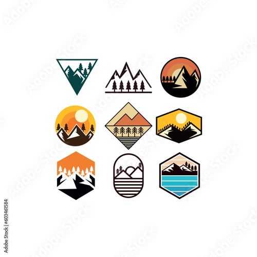 Set Outdoor Icon Collection Modern Creative Logo Design