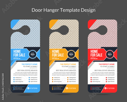 Real estate agency business door hanger	