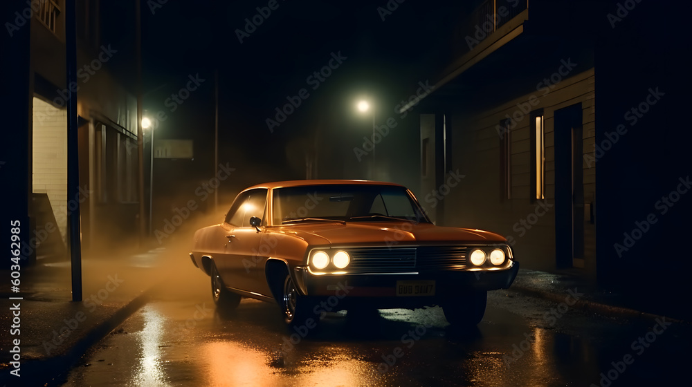 Car in Alley at Night Car in Alley at Night