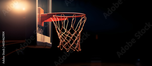 basketball hoop at night photo