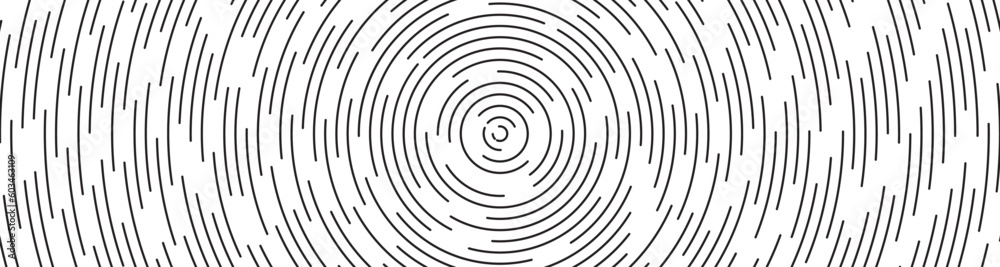 circular ripple icon. Concentric circles with broken lines isolated on white background. Vortex, sonar wave, soundwave, sunburst, signal signs