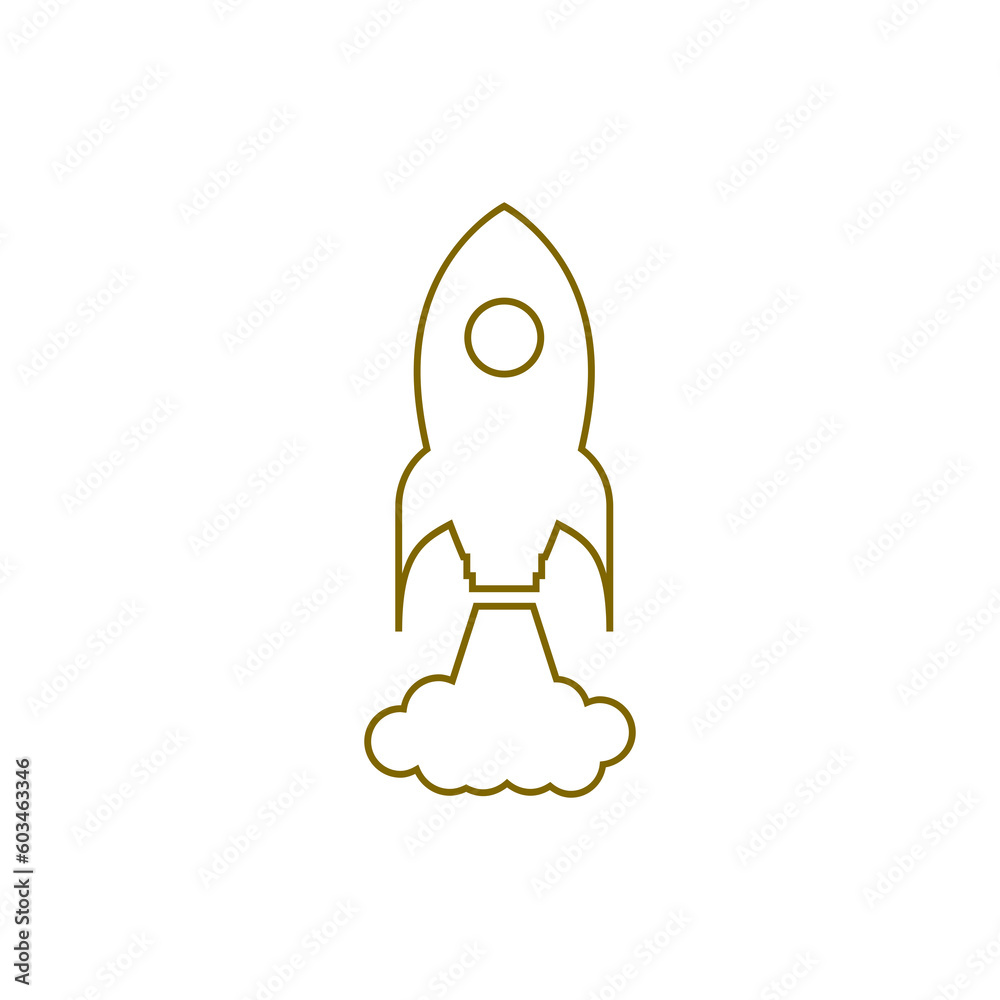 Rocket line icon isolated on transparent background Rocket line icon isolated on transparent background
