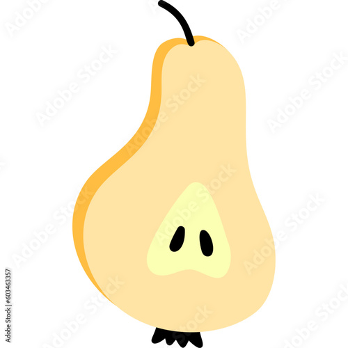 Half Cut Pear Illustration