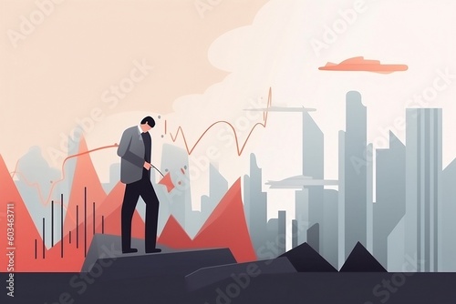 Economic recession concept illustration-generative ai