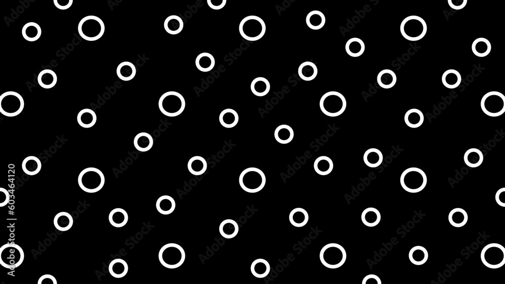 Black background with white circles