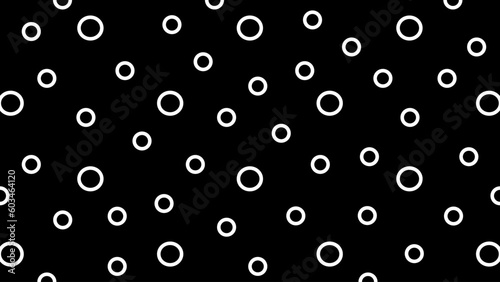 Black background with white circles