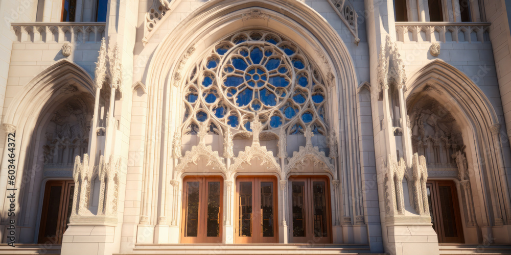 Cathedral exterior architecture. Generative AI