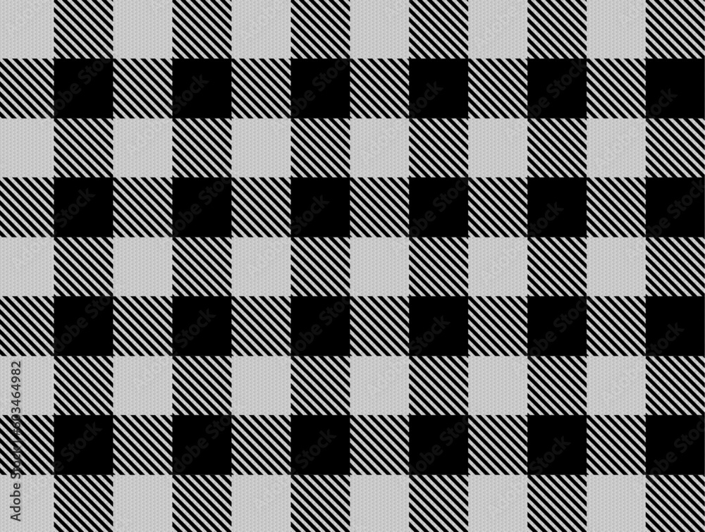 Premium Vector  Black white check plaid seamless fabric texture