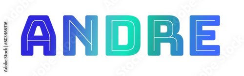 Andre - light blue and blue color - male name - ideal for websites, emails, presentations, greetings, banners, cards, books, t-shirt, sweatshirt, prints

