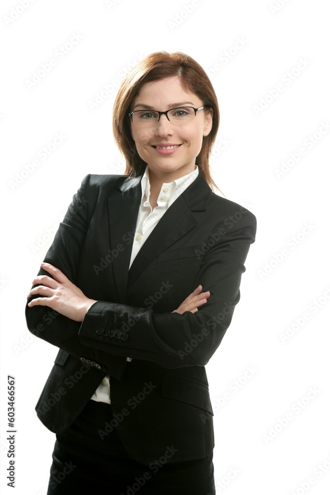 Businesswoman portrait isolated on white studio background Businesswoman portrait isolated on white studio background