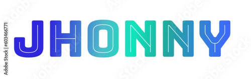 jhonny - light blue and blue color - male name - ideal for websites, emails, presentations, greetings, banners, cards, books, t-shirt, sweatshirt, prints	
