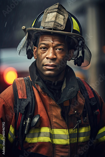 A picture/illustration of a firefighter on duty