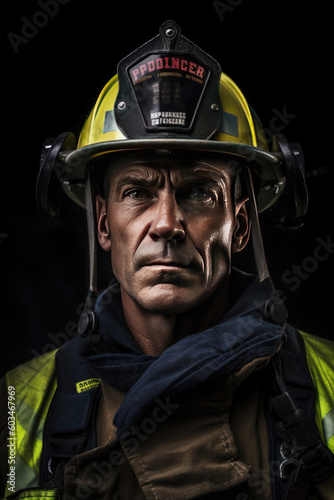 A picture/illustration of a firefighter on duty