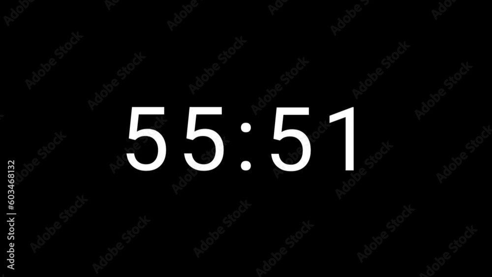 Stylish 60 seconds (1 minute) analog 4 digits countdown clock timer ...