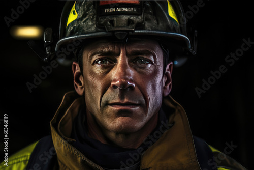 A picture/illustration of a firefighter on duty