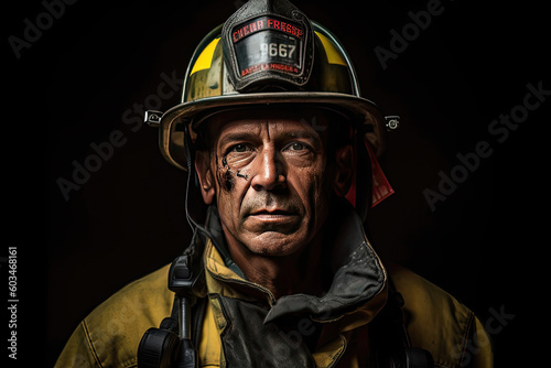 A picture/illustration of a firefighter on duty