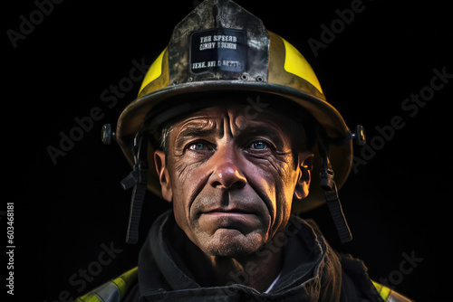 A picture/illustration of a firefighter on duty