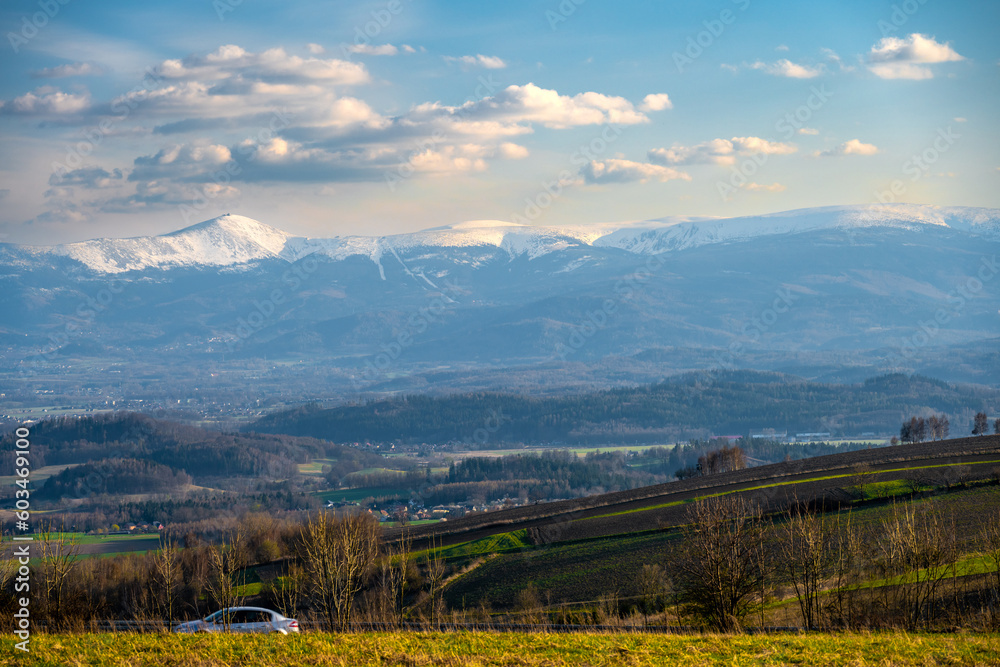 view on Giant Mountains in Lower Silesia in Poland