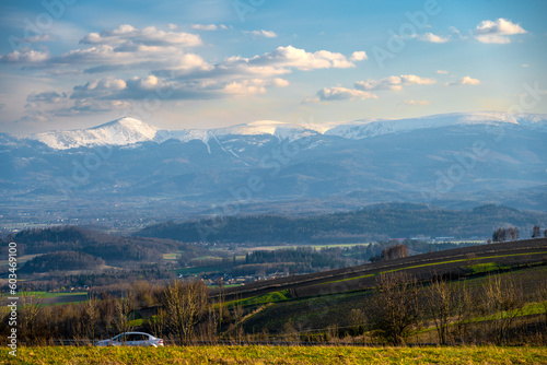 Obraz na płótnie view on Giant Mountains in Lower Silesia in Poland w salonie