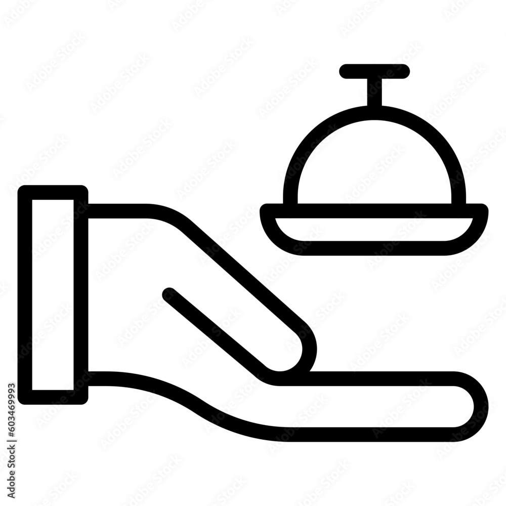 Room Service Vector Line Icon Room Service Vector Line Icon