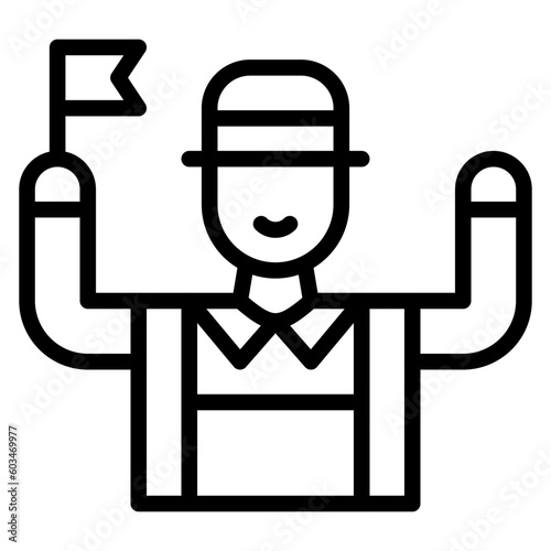 Tour Guide Vector Line Icon