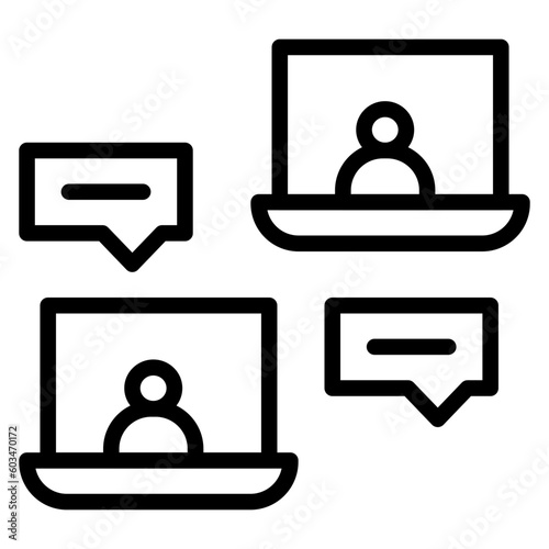 Online Counseling Vector Line Icon