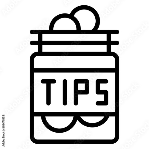 Tips Jar Vector Line Icon
